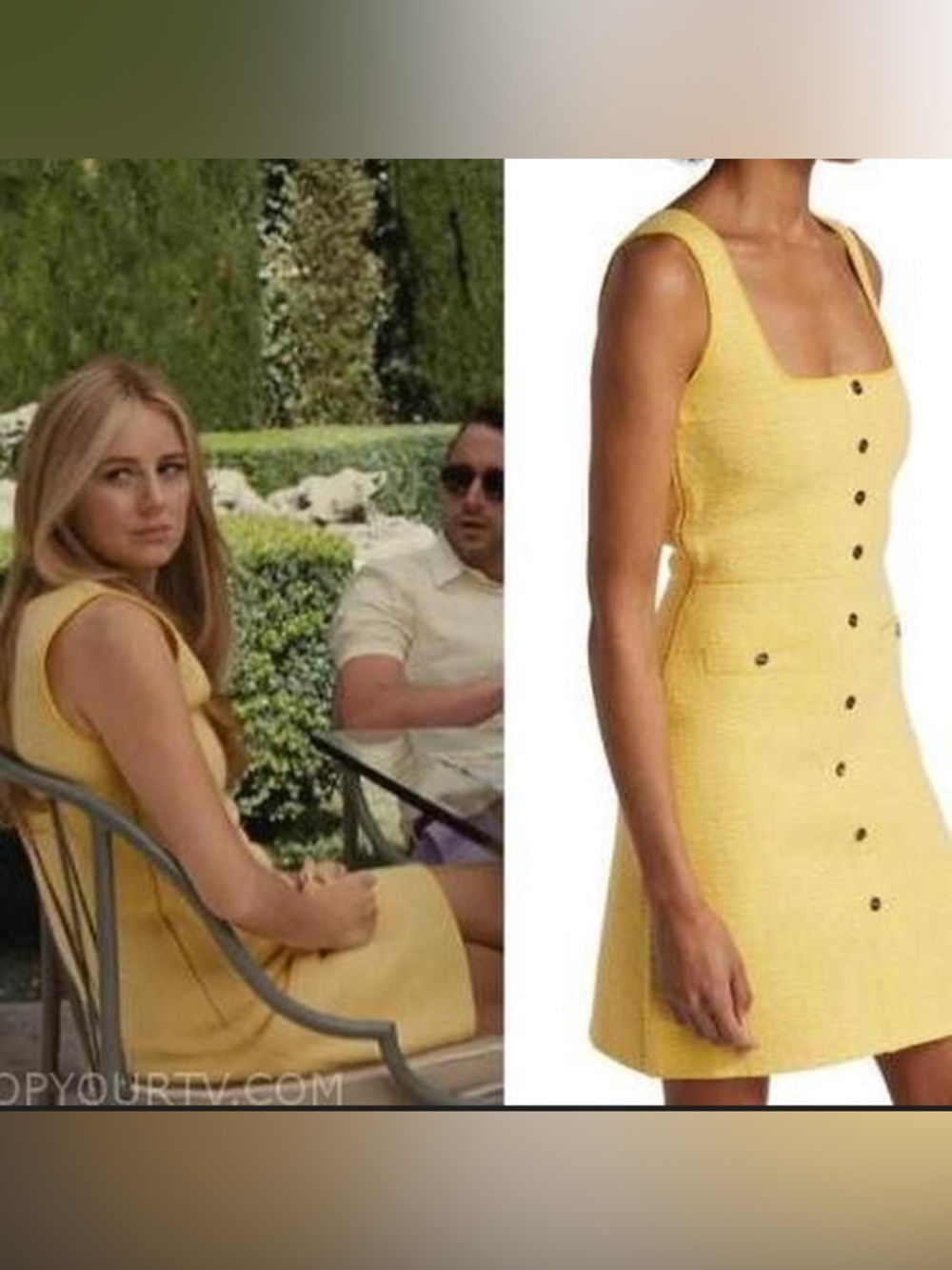 Sandro Yellow Textured Mini Shift Dress - Picture 3 of 13